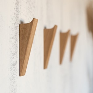 Wall Hooks BRUNO, Coat Hooks, Towel Hooks, Bathroom Accessories, Wooden Coat Rack, Hooks for Wall, Oak Wood Wall Hooks, DIY Hooks