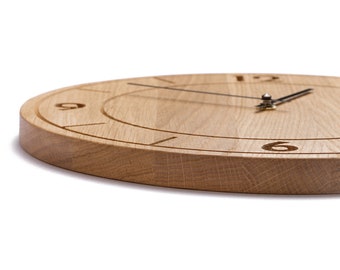 Large Oak Wood Wall Clock OSKARS: Modern Minimalist Design