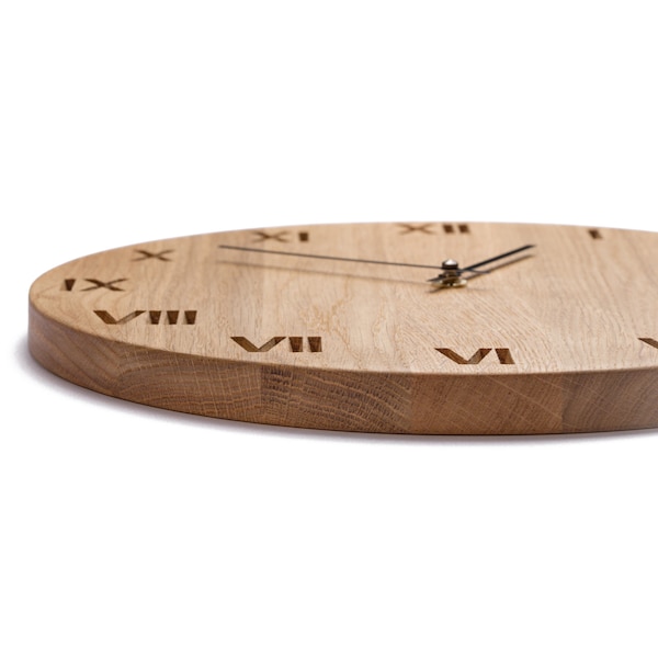 Oak Wood Clock MARKUSS, Wall Clock, Large Clock, Wooden Clock, Oak Wood Wall Clock, Modern Clock