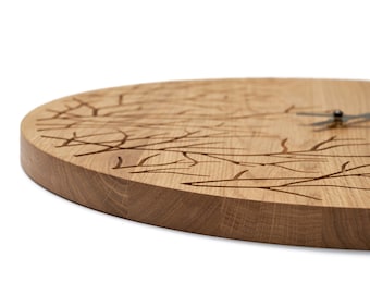 Large Oak Wood Wall Clock ALBERTS: Modern Minimalist Decor