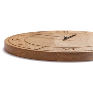 Elegant Wood Clock AUGUSTS, Wall Clock, Large Clock, Wooden Clock, Oak Wood Wall Clock, Modern Clock, Classic Clock, Elegant Clock