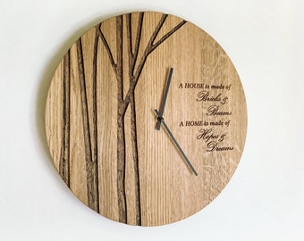 Cadeau d'anniversaire, Cadeau de mariage personnalisé, Cadeau d'anniversaire de 1 an, Horloge murale PAULIS avec gravure personnalisée, Idée cadeau personnalisée