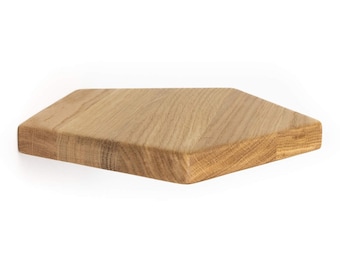 Estante flotante de roble natural DAINIS: Decoración de pared hecha a mano