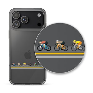 Estuche para teléfono de regalo para ciclista iPhone Ciclista haciendo drafting en cadena // 17 modelos de iPhone disponibles