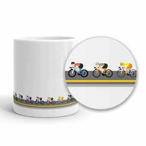 free shipping- Cyclist Gift Cycling Art Road Bike Drafting Minimal Cycling Graphics Mug