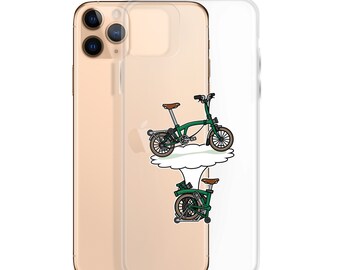 Bike Gift for Cyclists iPhone® Case for Men or Women Cyclist Brompton Green Folding Bike