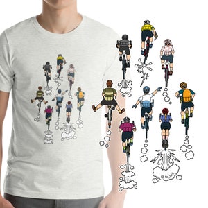 Envío gratis - Camiseta de ciclismo // Ciclismo con amigos // Camiseta unisex con dibujos animados // Camiseta personalizada // Ropa informal para ciclistas