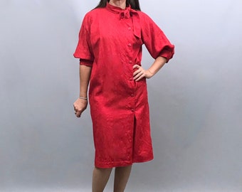 1980s vintage Jean Muir red wool dress