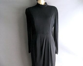 1990s Karl Lagerfeld Black viscose jersey dress  little Black dress