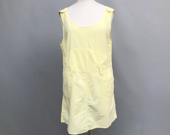 Vintage Lemon yellow Cotton dungaree dress