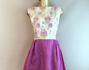 1950’s handmade violet evening dress size 10 - 12 UK