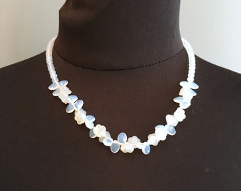 Collier De Perles D'eau Douce Vintage Années 1950, Fermoir Argent 835 Floral - Europe, Occasion