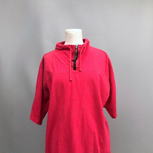 Vintage Ezze wear Red cotton pullover / outdoor wear / Honey- komb / made in Canada