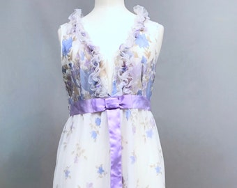 1960s frilly nighty peignoir sexy gown