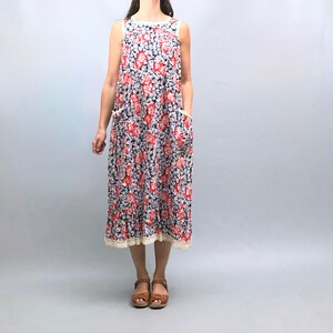 1970s Cotton Floral Sundress With Crocheted Trim Brand New but - Etsy UK