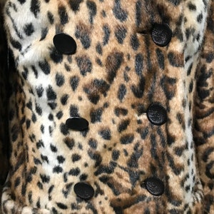 Vintage FAUX Fur leopard print coat Made by Top Shop image 7
