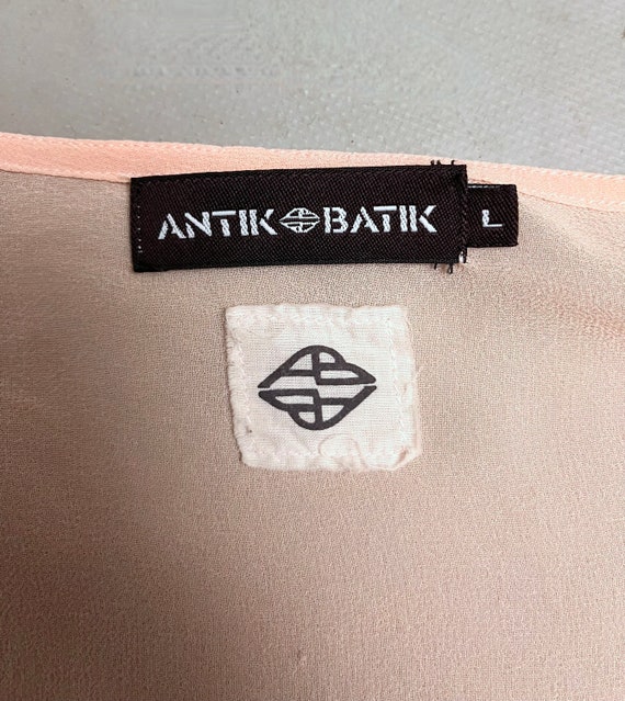 1990s Antik Batik pink silk chiffon butterfly top… - image 10