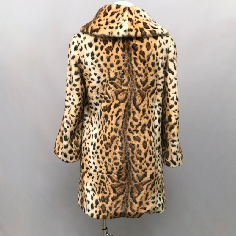 Vintage FAUX Fur leopard print coat Made by Top Shop image 5