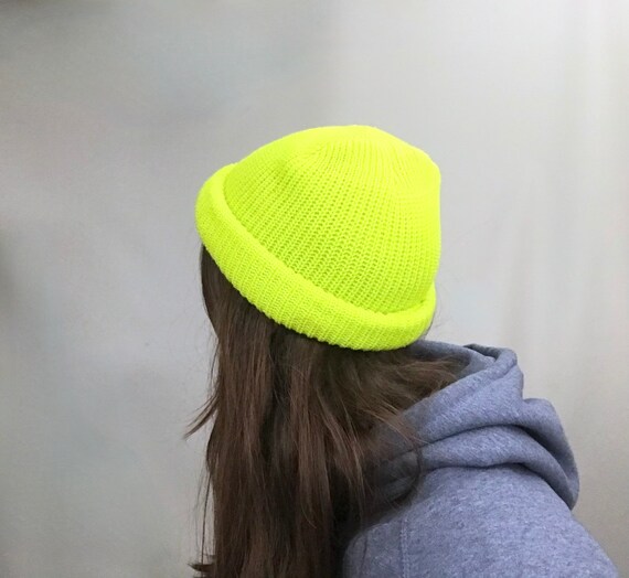 Beanie - Knit Yellow Green (Designer Mask Included)