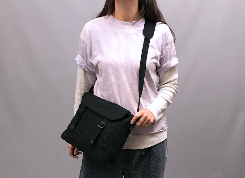 1990s Cotton Canvas Crossbody Satchel Laptop Bag Walking Etsy