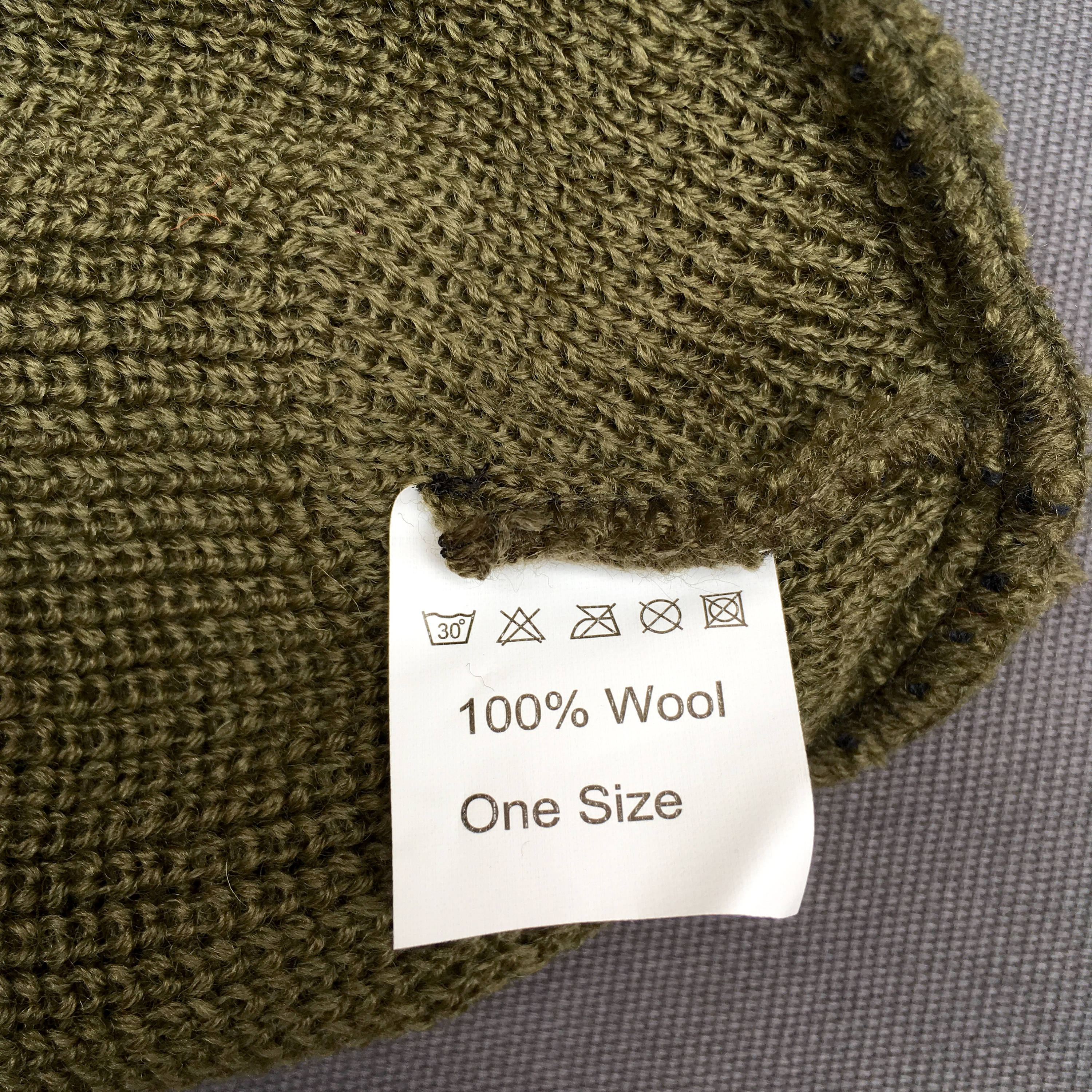 100% Wool Olive Green Beanie Hat Unisex One Size - Etsy