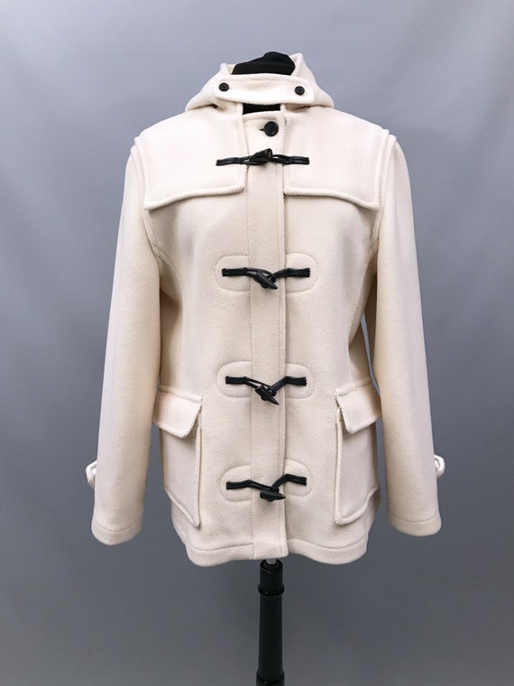 Manteau Duffle à Capuche pour Femme avec Boutons Classiques - Laine