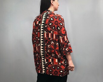 1980s kimono style jacket with cool geometric print