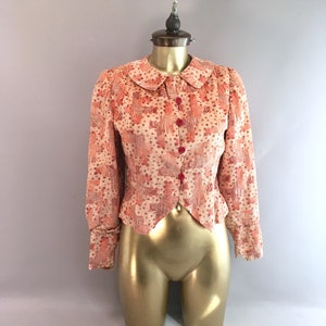 1970s 1930s style jacket handmade with Art Deco design size 10 uk