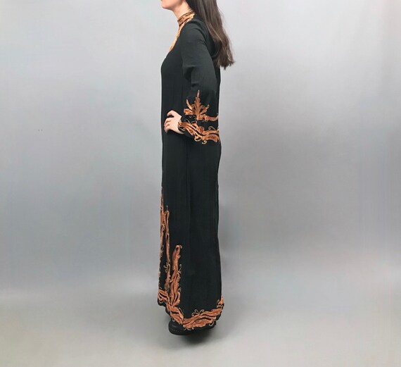 Incredible 1970s Cotton Maxi Dress with embroider… - image 4