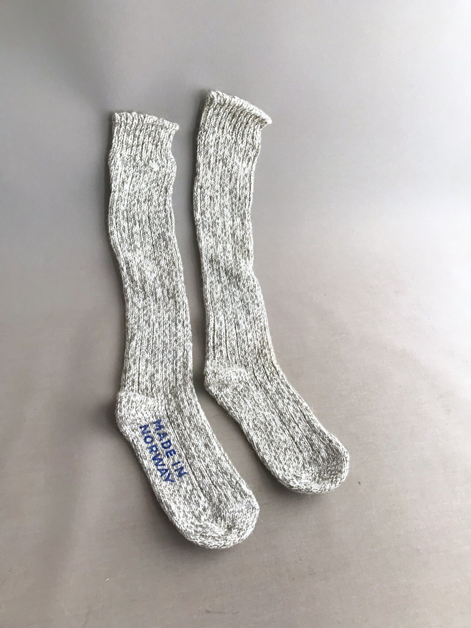 Grey Marl Ribbed Long Wool Socks 90s Grunge Style. Made in - Etsy UK