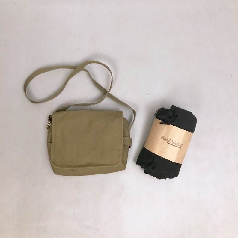 Khaki / olive green Cotton canvas cross body bag ideal for Etsy