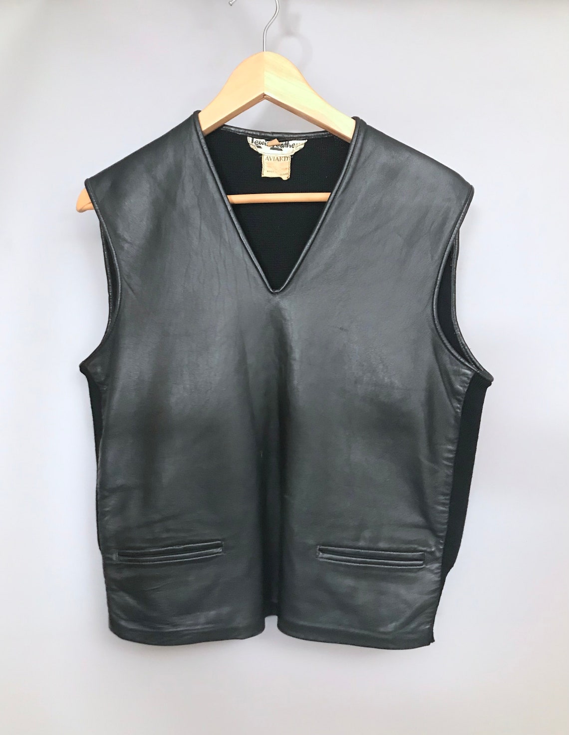 1960s vintage Rare Lewis Leathers Aviakit Black leather jerkin | Etsy