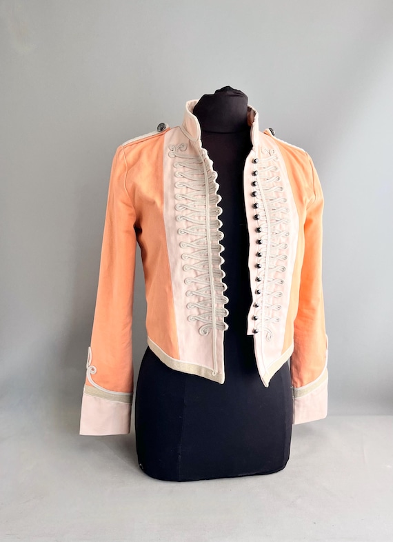 Stella Mccartney Embroidered Military Jacket, Pastel Peach, Size 8