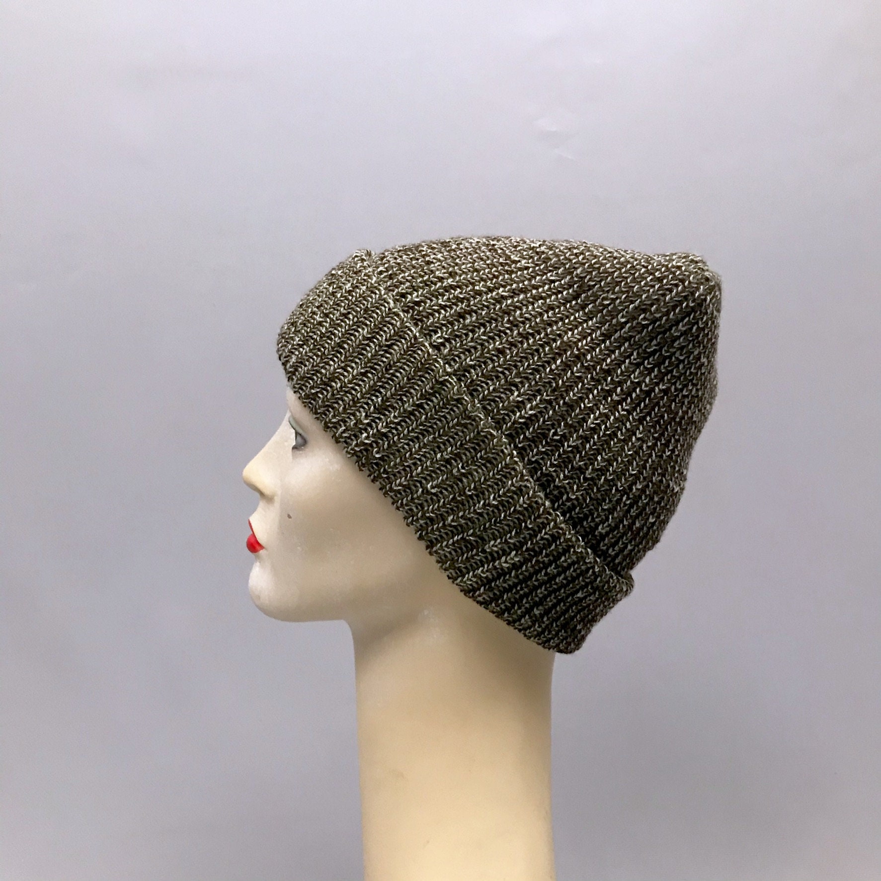 Olive Green and Grey Marl Knitted 