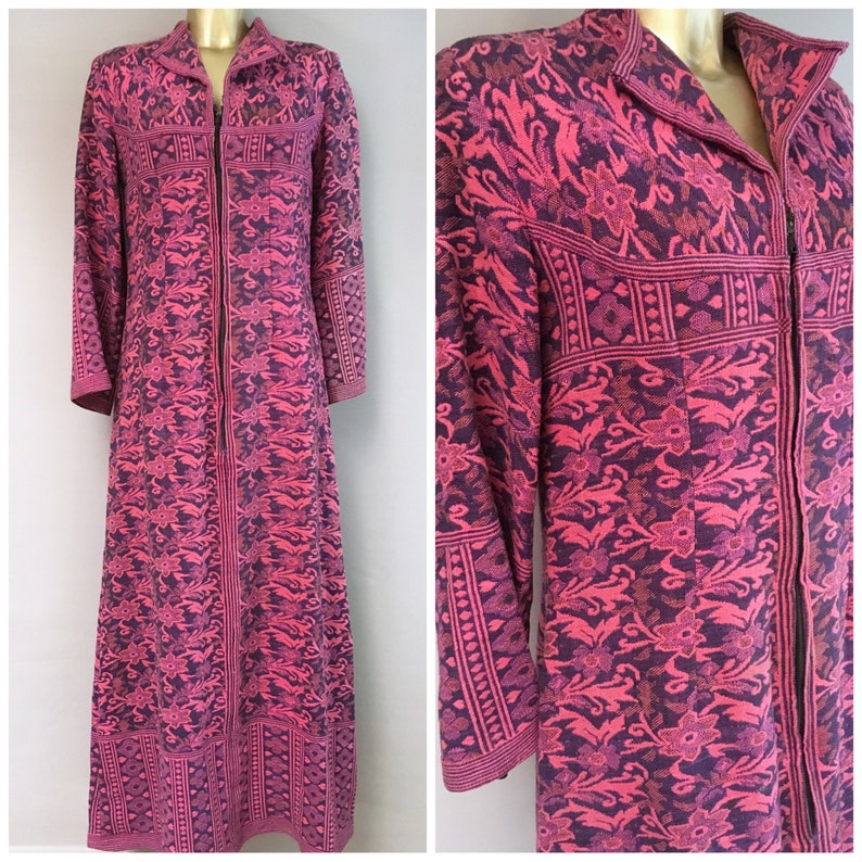 1970s Pink Handwoven Cotton Maxi Kaftan Size Uk 1012 Etsy Australia