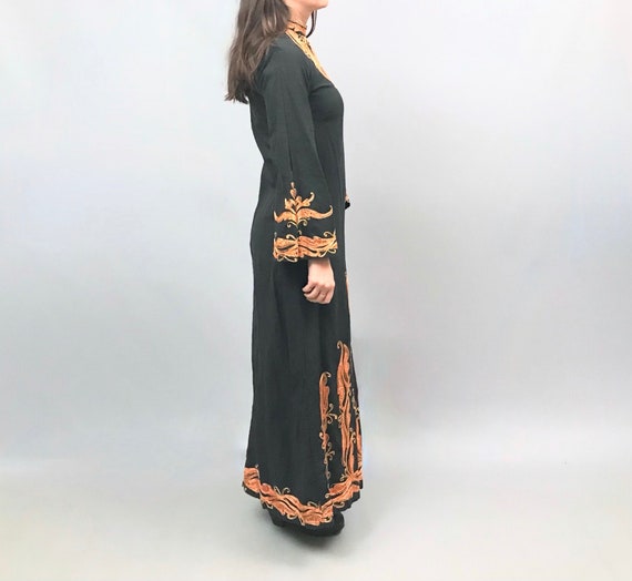 Incredible 1970s Cotton Maxi Dress with embroider… - image 2
