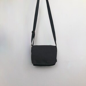 Black Cotton canvas Crossbody bag Ideal for festivals / gigs / carry on / camera bag