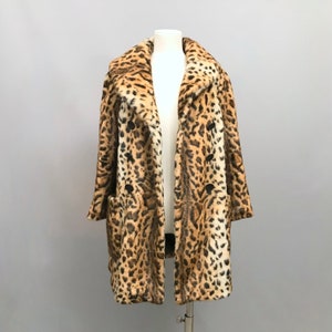 Vintage FAUX Fur leopard print coat Made by Top Shop image 4