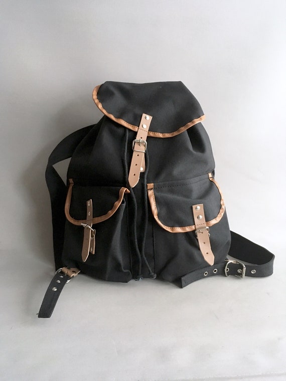 black cotton backpack