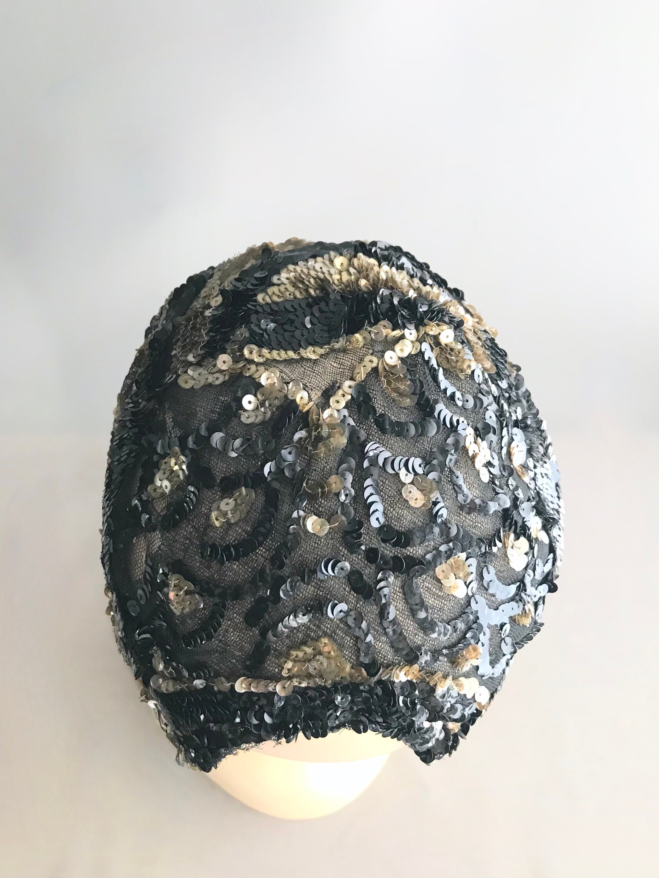 1930s Art Deco Sequin Skull Cap/ Flapper Cap / Hair Net Etsy UK