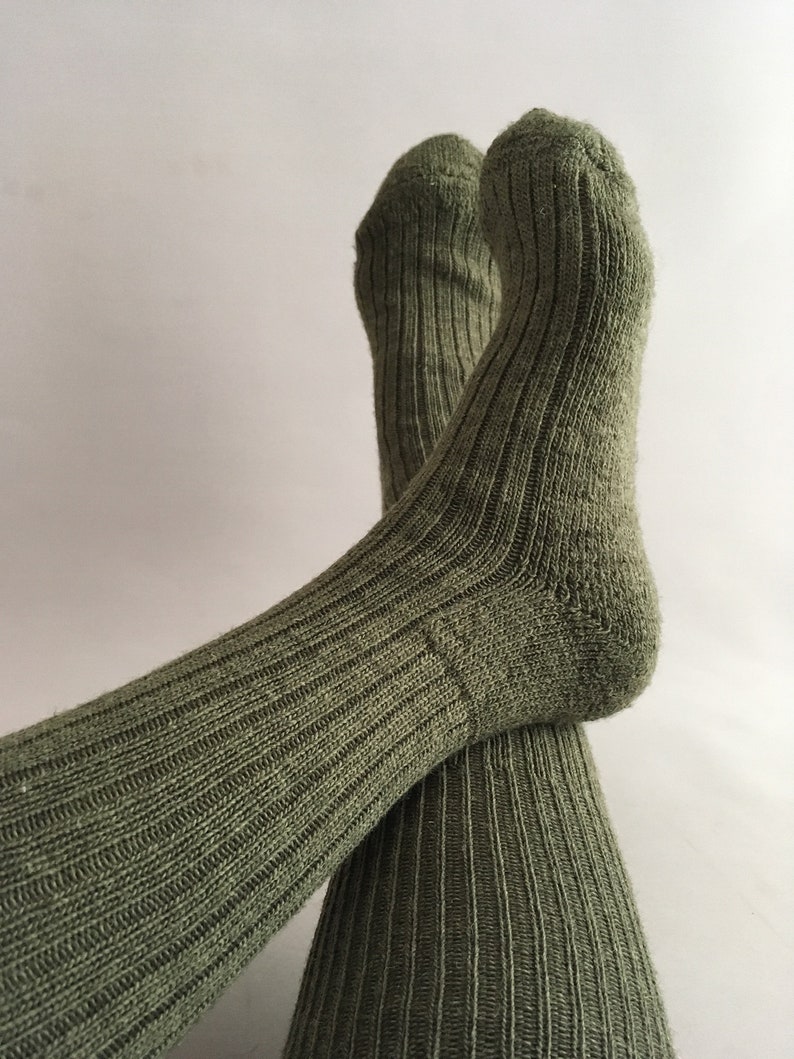 Olive Green Wool Socks. Fits Size 6 11uk Leg Warmers Unisex Etsy