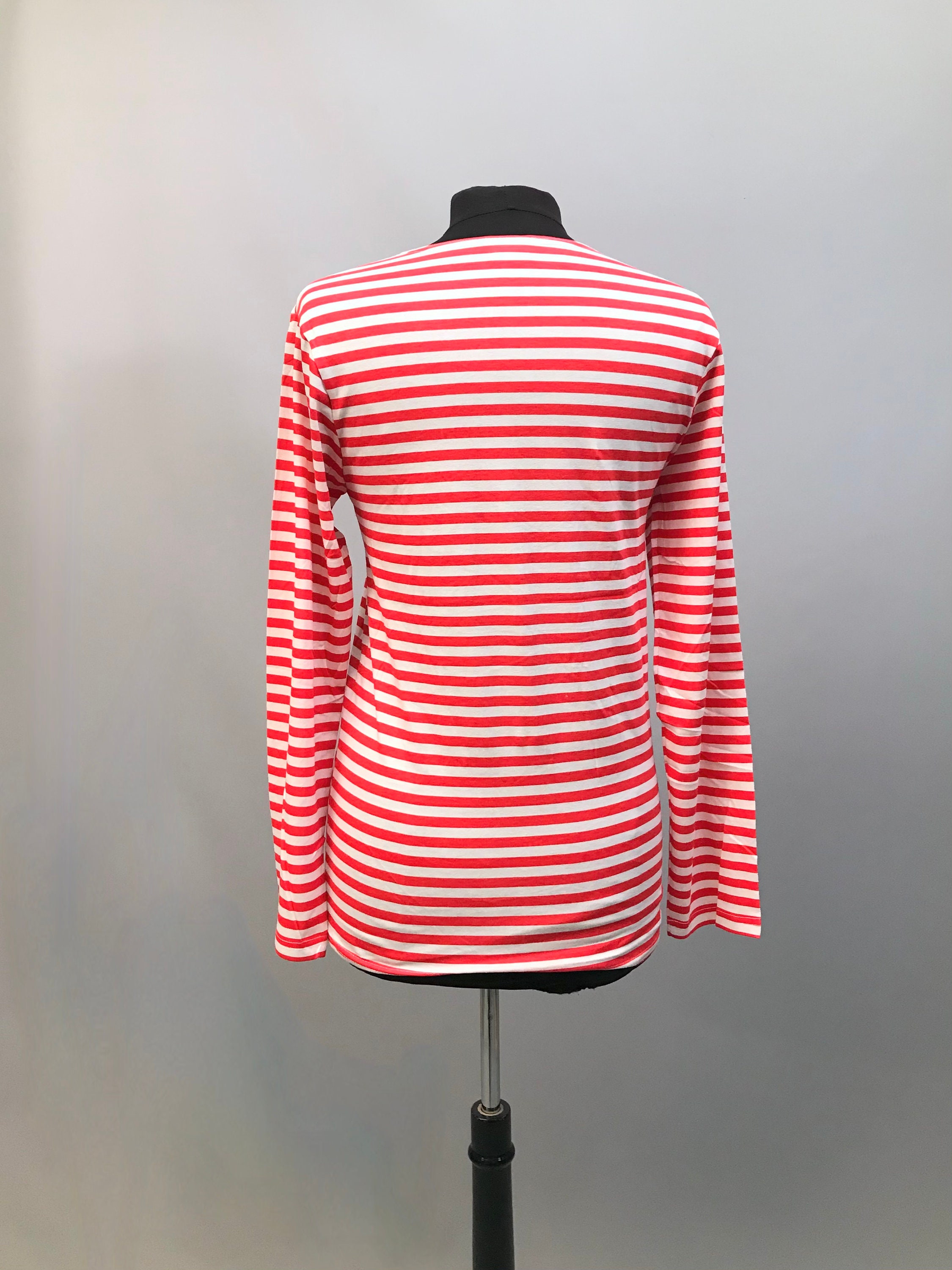 Red and White Bretton Long Sleeve T Shirt 100% Cotton - Etsy UK