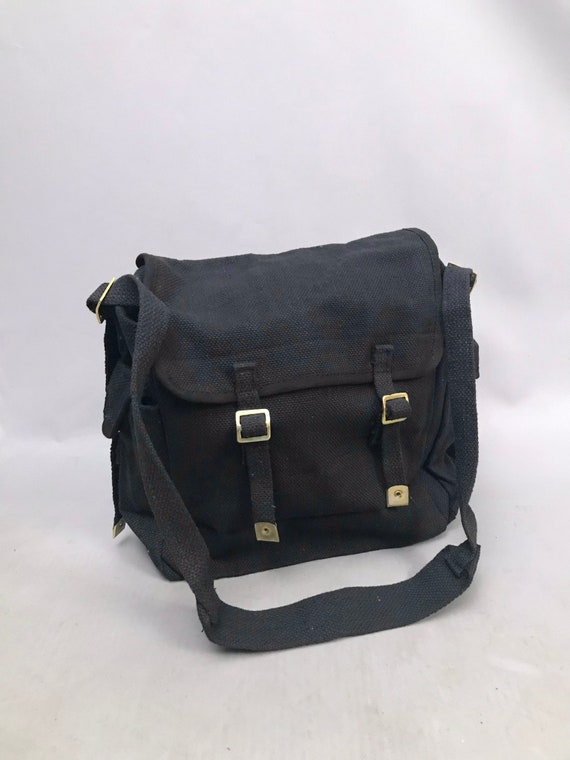 Organic Cotton Canvas Classic Carrier Large Black/Saddle Carriers 