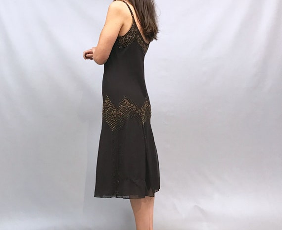 1980s does 1920s style flapper dress in chocolate… - image 3