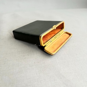 1950 dark green Leather hard close cigarette case