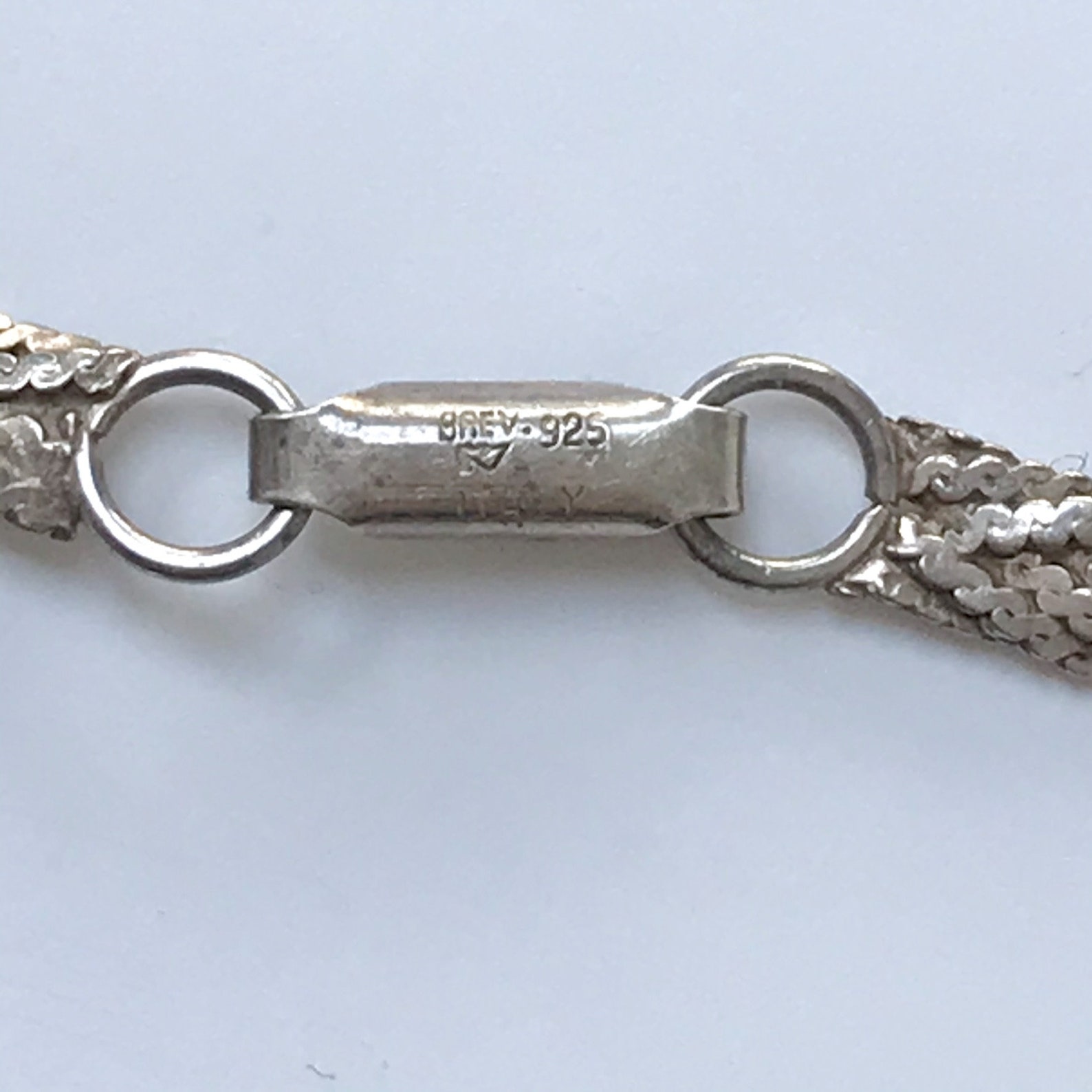 Vintage Woven Silver Bracelet Marked BREV 925 Italy | Etsy