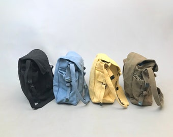 Vintage but New 1980s Cotton Canvas Satchel Bag / Cross Body