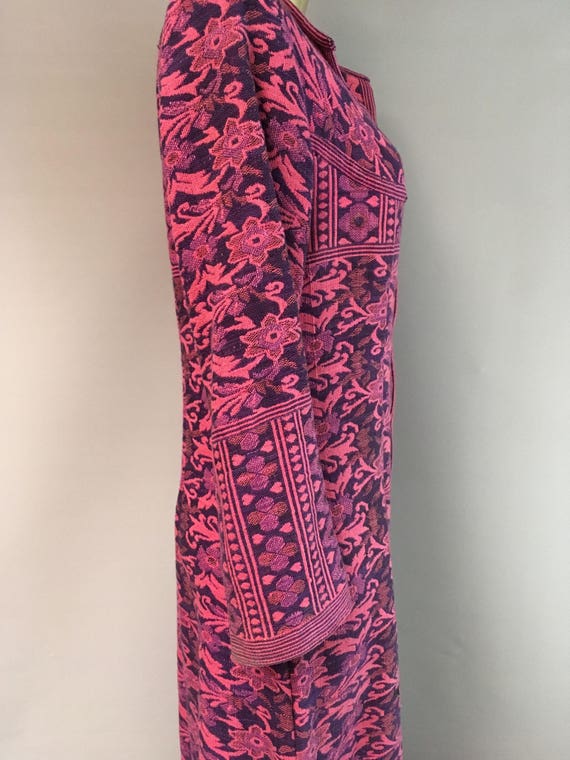 1970s pink handwoven cotton maxi Kaftan size uk 1… - image 6