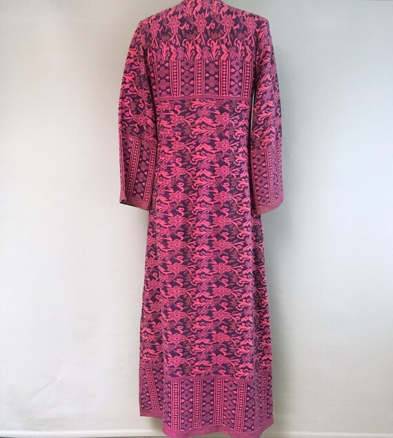 1970s pink handwoven cotton maxi Kaftan size uk 1… - image 5