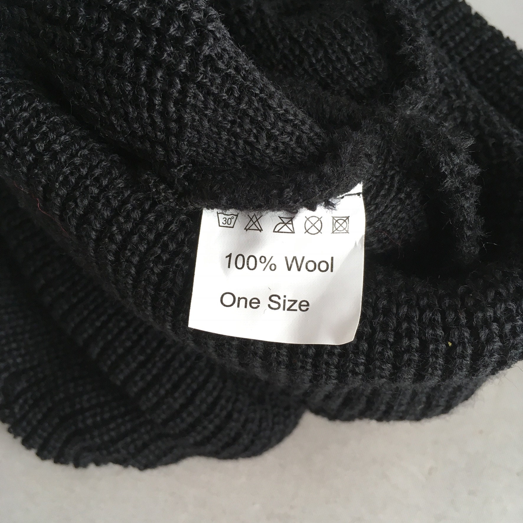 100% Wool Black Beanie Hat Unisex One Size Fits All - Etsy UK